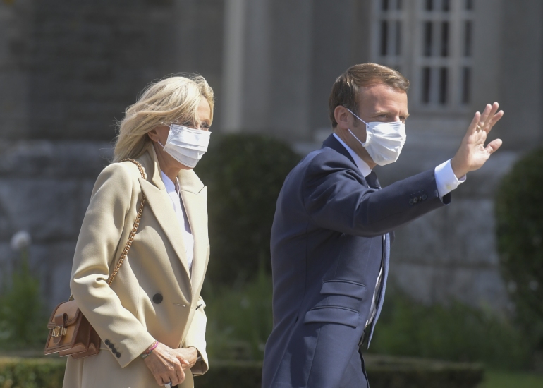 President Emmanuel Macron accompanied by his wife voted for the second round of municipal elections