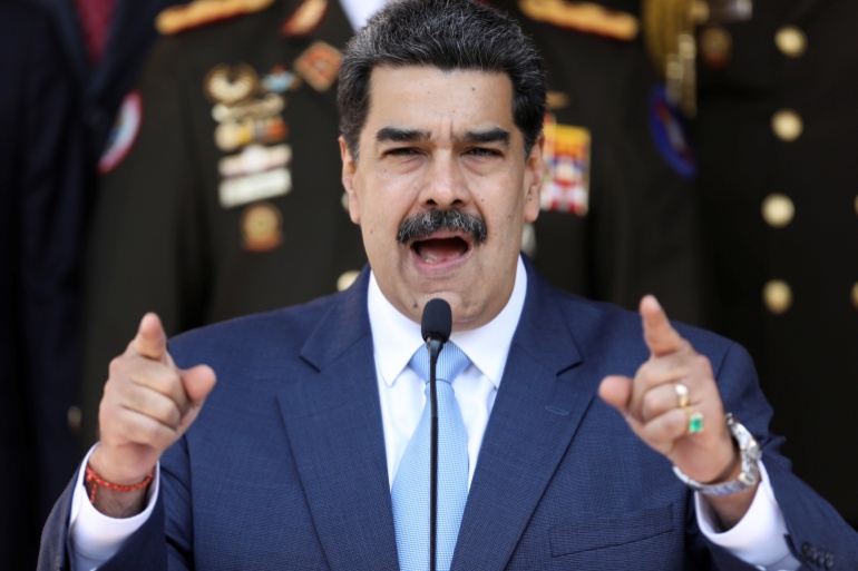 Venezuela's President Maduro holds a news conference at Miraflores Palace in Caracas