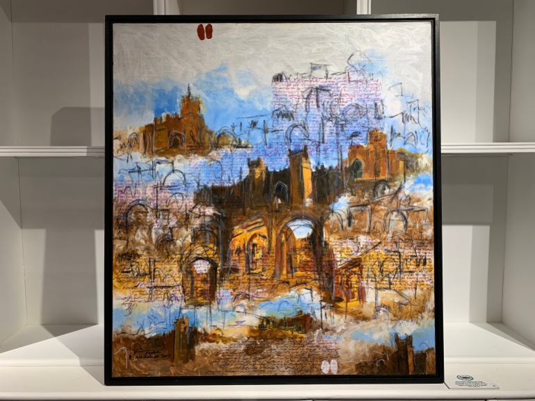 اللوحة التي يشارك بها الفنان التشكيلي بنيونس عميروش في المعرض