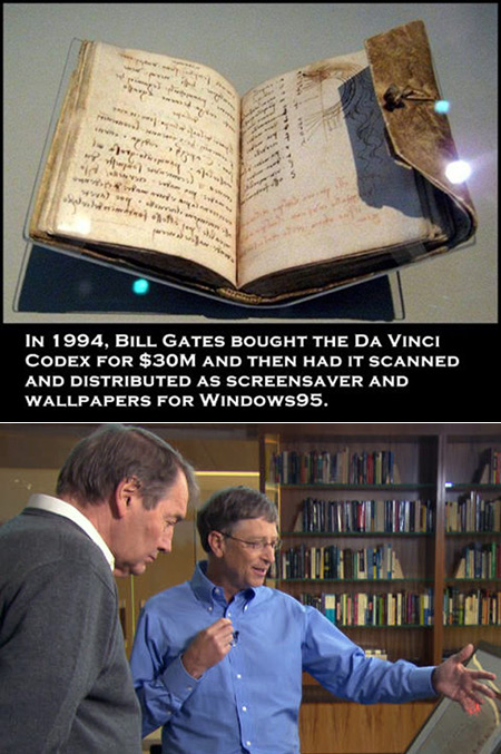 Leicester Codex, Bill gates and Windows 95 Screensaver