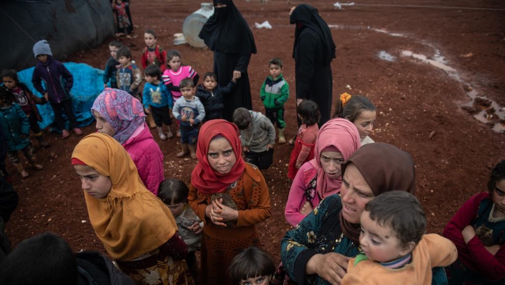 توصية بإدراج نظام الأسد وحفتر وإسرائيل والتحالف السعودي الإماراتي بقائمة العار الأممية أطفال سوريون في أحد مخيمات النازحين في محافظة إدلب (غيتي)