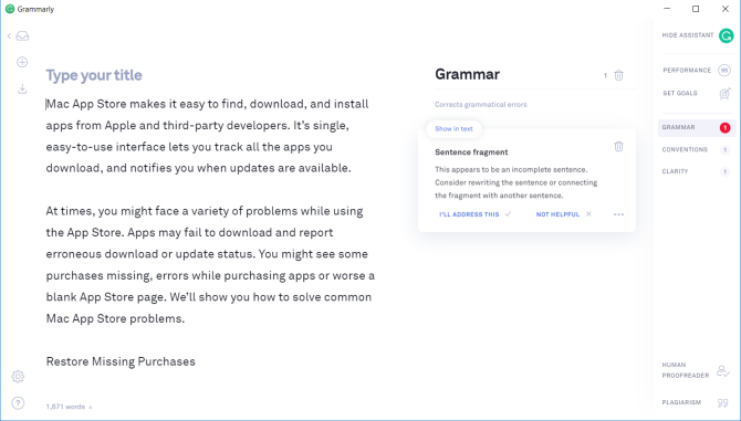 Grammarly (تحقق من الأخطاء الإملائية والنحوية)