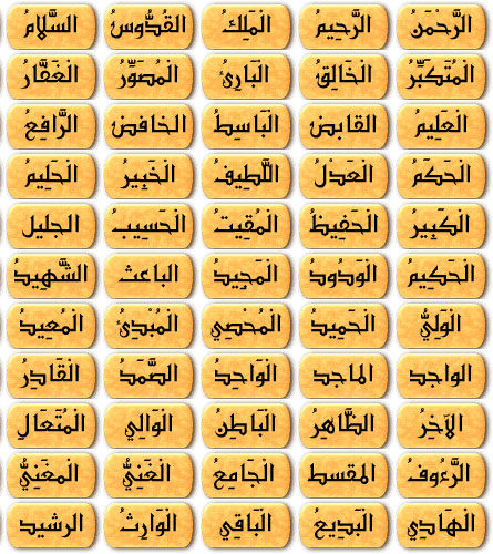 اسماء الله الحسنى ومعانيها بالترتيب121
