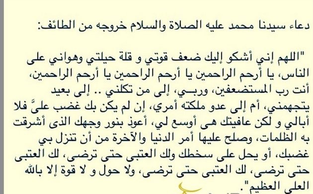 دعاء الرّسول في الطائف