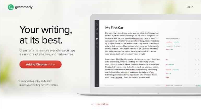 برنامج تصحيح الأخطاء الإملائية والقواعدية Grammarly