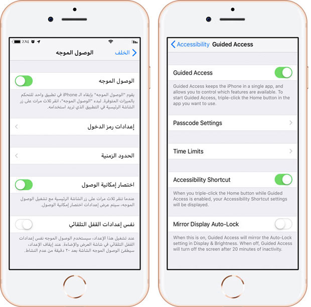 Guided Access iOS - الوصول الموجه أيفون
