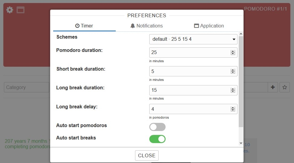 تطبيق Pomodoro Tracker - Settings