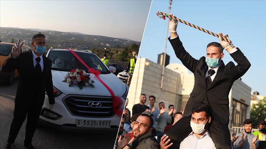 فرحته تقهر كورونا.. حب "قاسم" الفلسطيني ينتصر مرتين