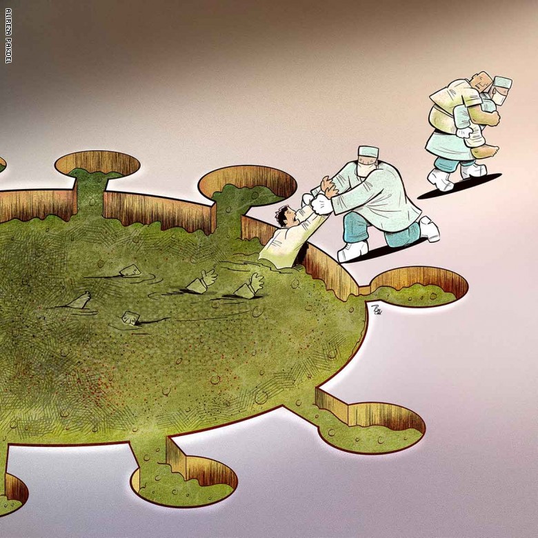 ملائكة الرحمة.. رسوم تعكس جهود الطواقم الطبية في محاربة فيروس كورونا ملائكة الرحمة.. رسوم تعكس جهود الطواقم الطبية في محاربة فيروس كورونا