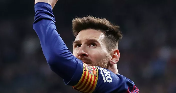 كابتن فريق نادي برشلونة، ليونيل ميسي، مباراة برشلونة وريال مدريد، 27 فبراير/ شباط 2019 كابتن فريق نادي برشلونة، ليونيل ميسي، مباراة برشلونة وريال مدريد، 27 فبراير/ شباط 2019