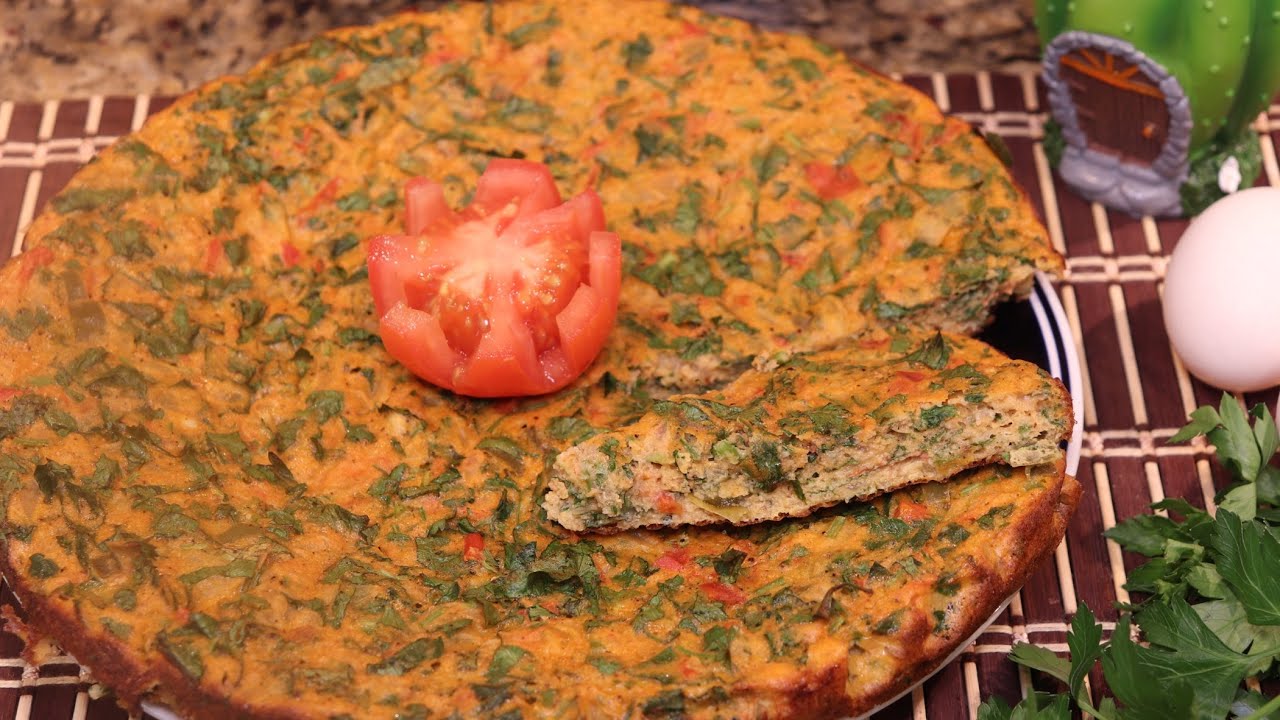 طريقة العجة المصرية بالبيض والبقدونس