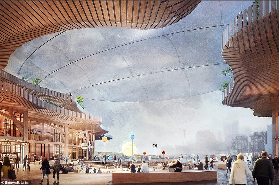 10112048-6730915-image-m-37_1550784231461 The smart city will also be home to an advanced power grid made up of solar panels and battery storage, a smart waste management system, and a thermal grid that relies on waste heat and geothermal energy. And, the entirety of Quayside will feature â100% coverage of wifi and 5G networks for all residents, businesses and public spacesâ