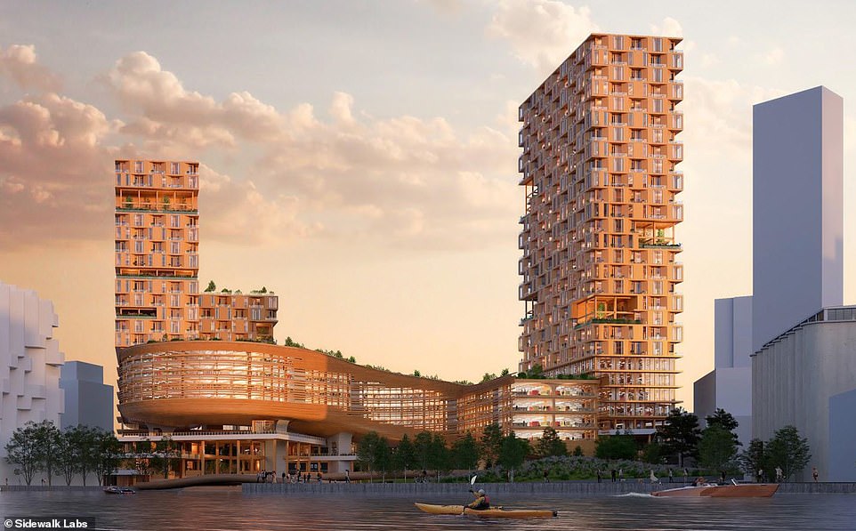 10114958-6730915-image-m-52_1550784818446 Sidewalk Labs, an offshoot of Googleâs parent company, reached an agreement with the city back in 2017 to develop a futuristic community known as Quayside, complete with robotic waste-sorting systems, sensor-lined pavement, digital infrastructure, and wireless 5G connectivity all throughout. One of the concept images is shown above