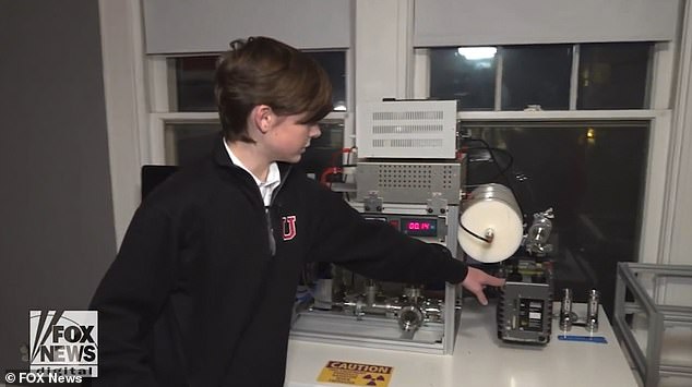 10140720-6733517-image-a-7_1550835864238 The contraption smashes together atoms with enough force to fuse them into one and create vast amounts of energy and was built in a converted bedroom. Deuterium gas - an isotope of hydrogen - is heated in a plasma core with 50,000 volts of electricity