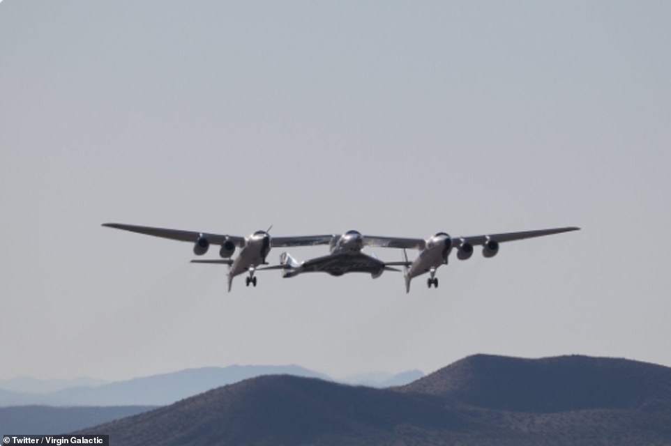 Richard Bransonâs aerospace company lifted off for its second attempt to reach the edge of space following its milestone accomplishment last December.Â WhiteKnightTwo and SpaceShipTwo could be seen flying together just after liftoff, for the firm's fifth supersonic powered test flight