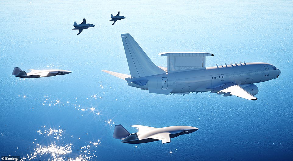  Videos from Boeing show the drone flying alongside a F/A-18 fighter jet as well as an E-7 Wedgetail airborne early warning and control aircraft