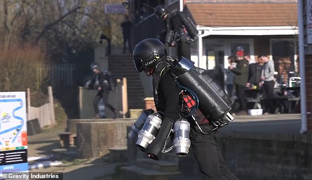 10979178-6807577-a_british_company_has_been_awarded_what_it_claims_is_the_world_s-a-1_1552573292340 The British company has been awarded what it claims is the world's first patent for a 'jet suit'. Gravity Industries' multi-gas turbine engine Jet Suit has been described as a 'wearable flight system' that with turbine engines mounted to the wearer's arms and back