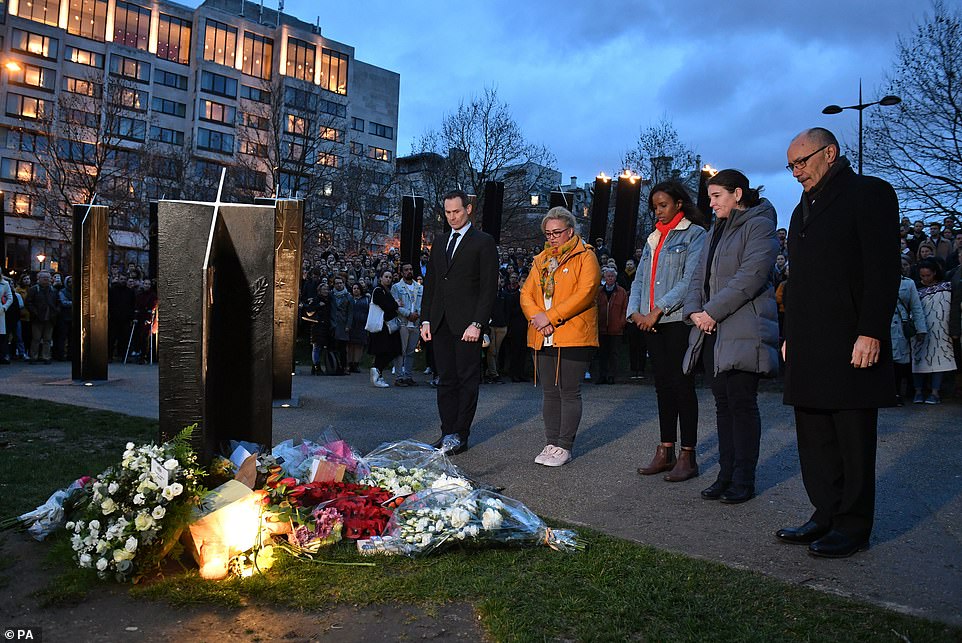 11049102-6812527-image-a-5_1552676325949 People taking part in a vigil at the New Zealand War Memorial on Hyde Park Corner following the mosque attacks in Christchurch