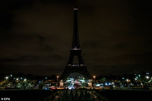11065066-6816177-image-a-76_1552715792992 Other countries across the world followed suit, with the Eiffel Tower in Paris also dimming its lights in respect for the dead