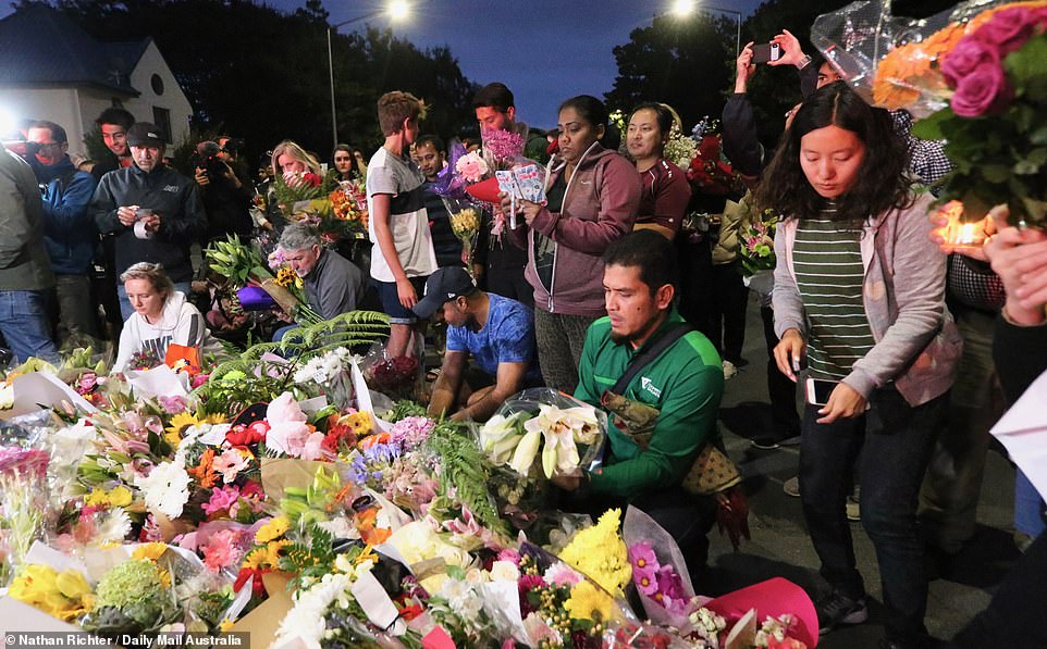 11068004-6815593-image-m-24_1552731954305 The number of tributes rose quickly as New Zealanders gathered to pay their respects. A remembrance ceremony will be held on Monday