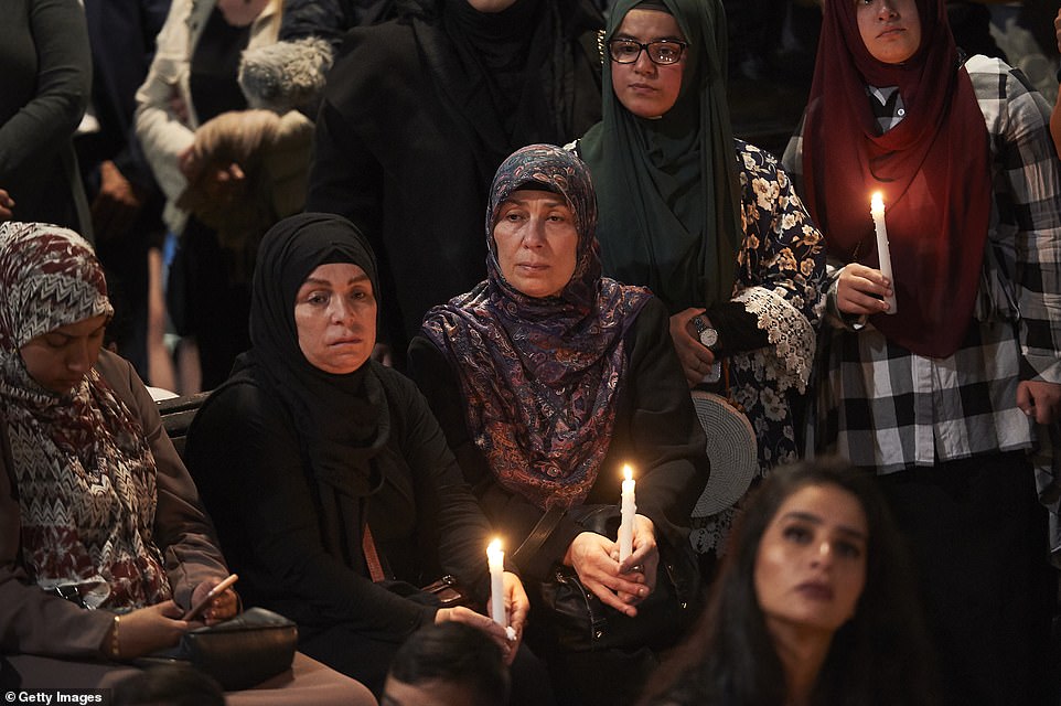 11072298-6816645-image-a-39_1552740627462 Mourners across Australia have gathered in major cities to pay their respects to victims of the Christchurch attacks