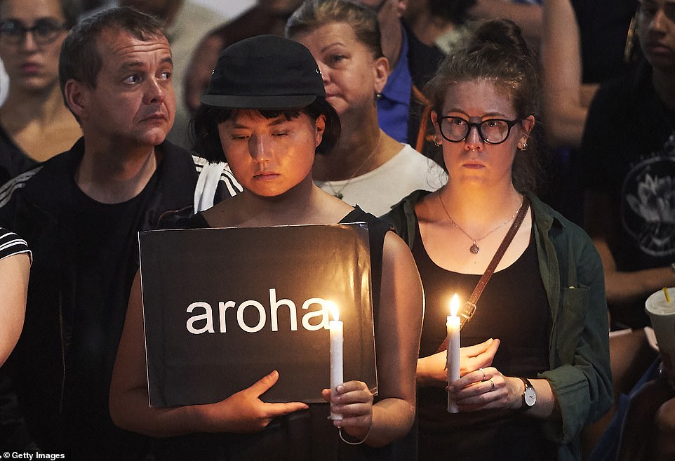 11072330-6816645-image-a-45_1552740647804 A number of Melbourne's landmarks are lit up in the New Zealand flag colours in a show of solidarity