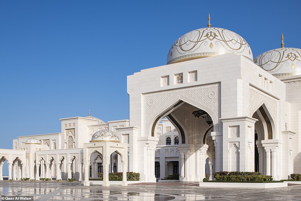 11433410-6835293-image-a-210_1553528742662 The entrance to Qasr Al Watan. It was officially opened by His Highness Sheikh Mohammed bin Rashid Al Maktoum and His Highness Sheikh Mohamed bin Zayed Al Nahyan