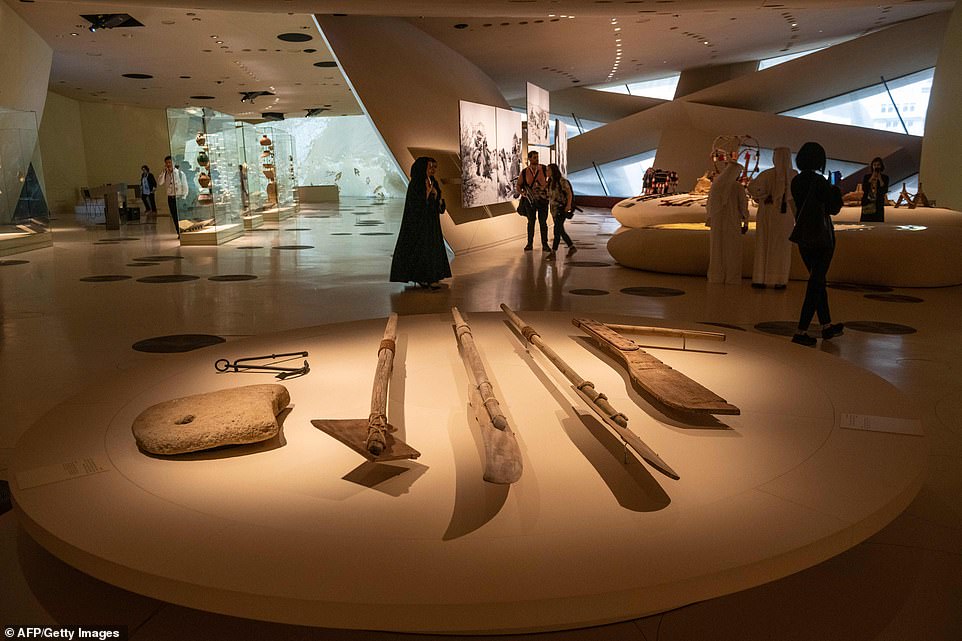 11557128-6846189-image-a-17_1553763426874 The National Museum of Qatar stands on the site of the former palace of Sheikh Abdullah bin Jassim al-Thani - son of the founder of modern Qatar. The palace has been restored as part of the massive project