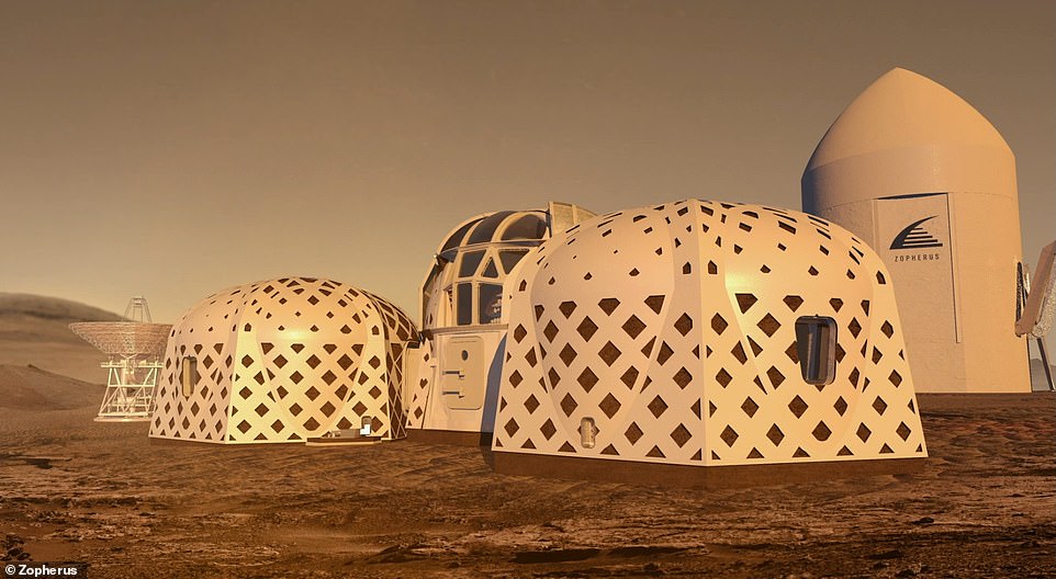 11738608-6874927-image-a-38_1554157590511 Zorpheus' design would be constructed by an autonomous roving printer that prints a structure and then moves on to the next site