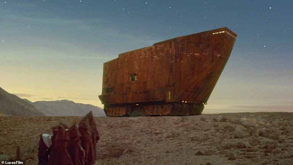 12189946-6915769-image-a-72_1555071930834 The hotel bears a striking resemblance to the Sandcrawler tank that features in the Star Wars movies. The desert scenes for the first Star Wars movie were filmed in Tunisia
