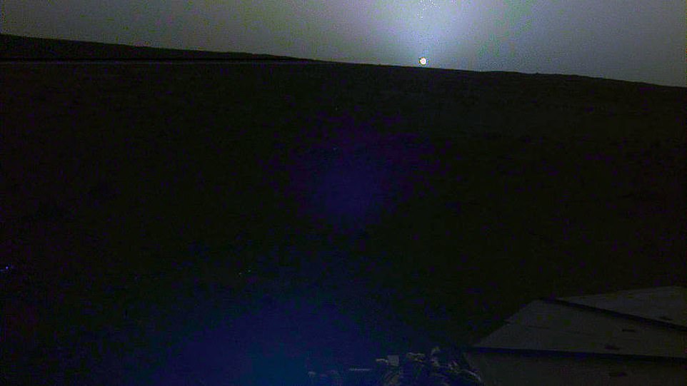 13000878-6984653-image-a-22_1556795256985 According to the Jet Propulsion Laboratory (JPL), who operate the NASA mission, One version of each of these images comes in 'raw' form. The colour-corrected version looks an eerie blue colour, which is how humans would see the sunrises and sunsets on Mars