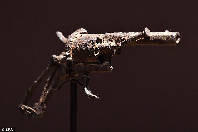 14939038-7154159-image-a-31_1560867235664 The weapon was found by a farmer in fields that Van Gogh loved to paint. It was part of a 2016 exhibition at the Van Gogh Museum in Amsterdam and has now been sold at auction for for â¬162,500 ($144,500), roughly three times the estimate.