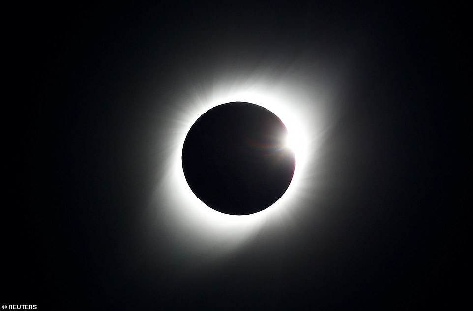 15635826-7213895-image-a-14_1562256309589 The eclipse made its first landfall in Chile at 3:22 p.m. (1922 GMT) in La Serena and remained in the partial phase for just over an hour. The total eclipse began there at 4:38 p.m. and lasted only about 2½ minutes