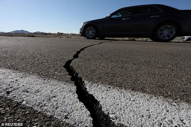 15672816-7216817-image-a-7_1562332701194 Thursday's earthquake struck in the morning, cracking roads, causing fires and downing power lines, although no serious injuries reported were reported