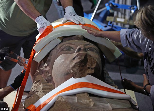 19190544-7527979-image-a-11_1570003005243 Egyptian restorers have been embedded with the team throughout the tour, and one has remained with the artefacts in all locations and while they are travelling