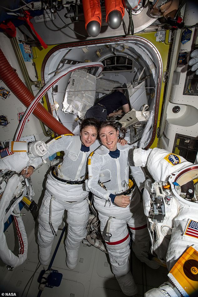 19902794-7588111-image-a-29_1571431344129 In a more than seven-hour mission outside of the International Space Station, the women successfully completed their goal of fixing a broken power controller that supplemented its solar network