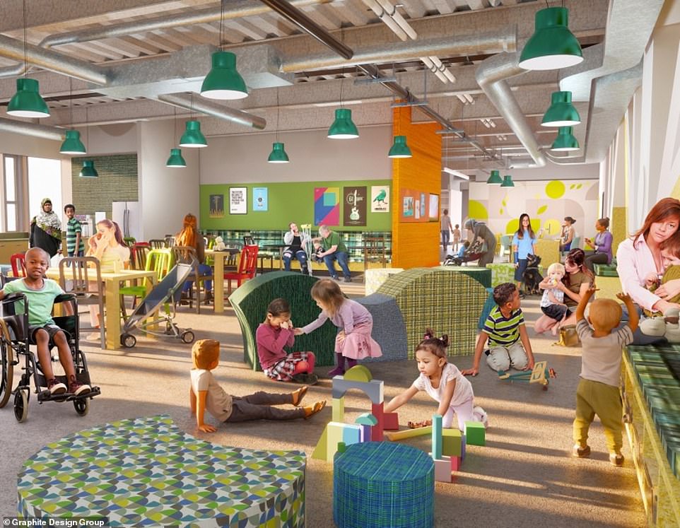 20784264-7666753-image-a-37_1573254796576 The shelter will be offered to families in need, allowing them to have a safe place to stay. There will be a play area for children and their parents to enjoy