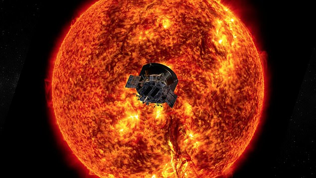 21814234-0-image-a-44_1575471191122-2 The Parker Solar Probe launched for the sun on August 12 2018 and has made three solar orbits - getting just 15 million miles away in its last orbit