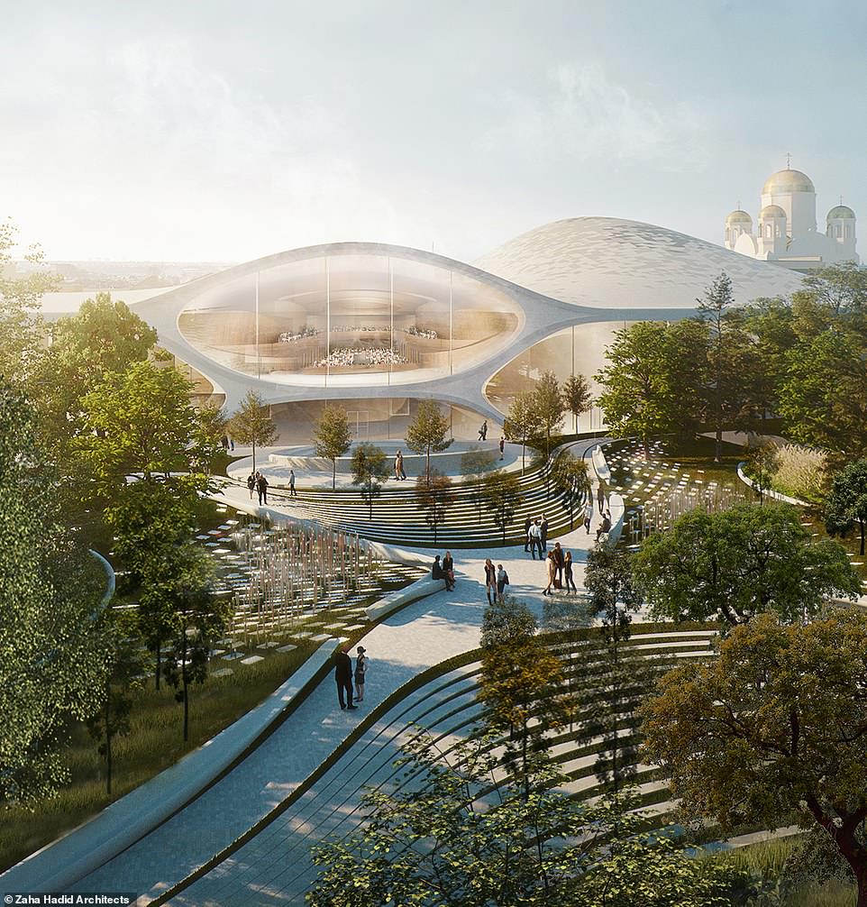 4668870-6227395-image-a-62_1538400585315 The architecture firm says the building will seamlessly merge into the natural landscape thanks to its glass facade at the back