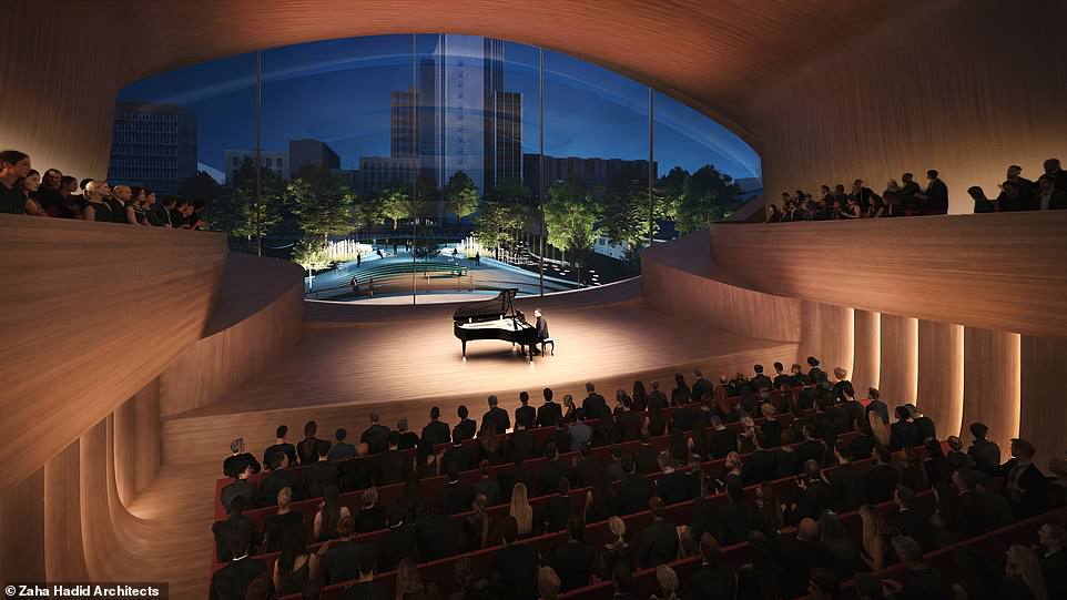 4668872-6227395-image-a-55_1538400508232 The smaller auditorium planned for the Sverdlovsk Philharmonic Concert Hall, which will be able to seat 400 guests