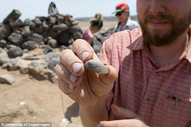 The society had been thought to be centred in modern Israel in its early years, but new findings suggest groups sprang up almost simultaneously across the region.  This image shows an incised stone pebble that was found during the excavations at Shubayqa 1