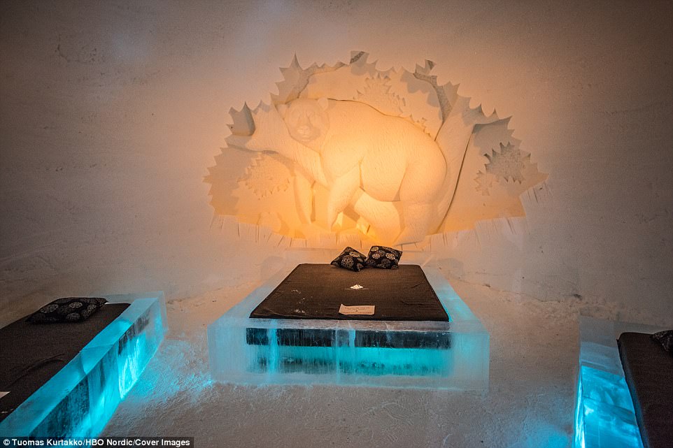 Rooms at the ice hotel start from £148 ($200) a night, with an additional $18 (£15) fee for entry to the Snow Village