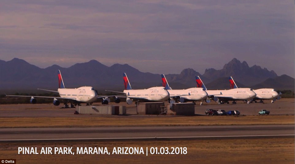 Delta's final Boeing 747 passenger plane flew to Arizona in January, marking the final flight of the jumbo jet by a U.S. carrier