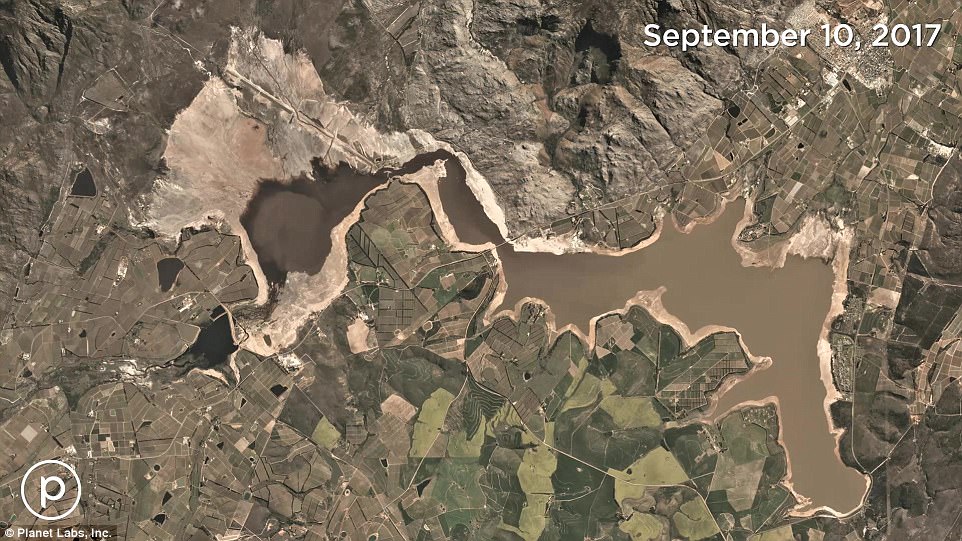Fast forward a year and the city's water crisis is becoming readily apparent, with large parts of the top end of the reservoir already running dry