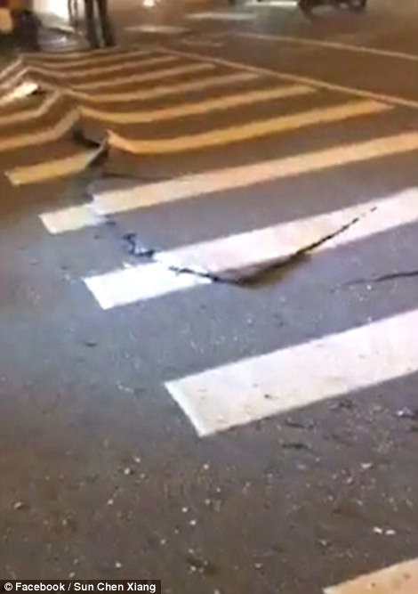 Several buildings in Hua-lien were tilting or caved in, according to the country's official Central News Agency