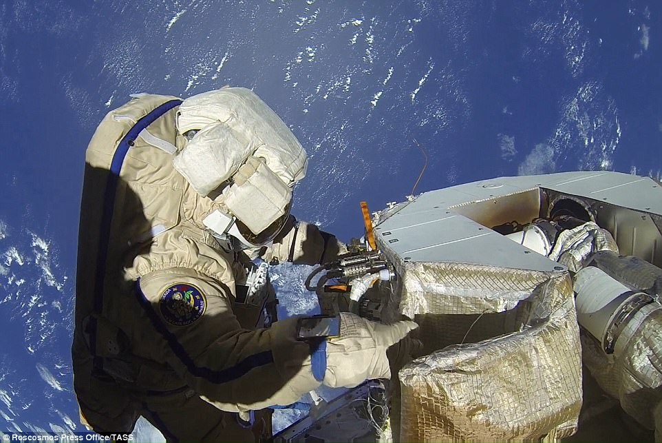 About four hours into the spacewalk, the cosmonauts finished detaching the old electronics box and disposed of it by 'throwing' it away from the outpost. The Lira electronics box won't be in orbit for long as the slight drag of the upper atmosphere will begin to slow it down over the coming weeks and months before it eventually reenters and burns up, according to spaceflightinsider.com