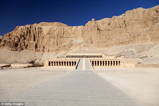 The body was first discovered in 1886 at the Deir El-Bahari mortuary temples in Egypt (pictured)