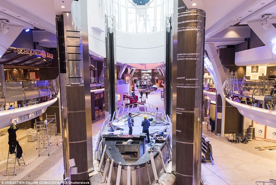 A view inside one of the indoor atriums, which will feature designer stores, bars and restaurant 