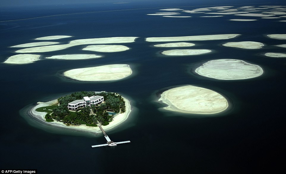 Though 60 per cent of the islands had already been sold to private developers in 2008, the majority of work came to a grinding halt as the emirate suffered the brunt of the worldwide economic crisis. This picture, from 2009, showed one of the islands that had been developed