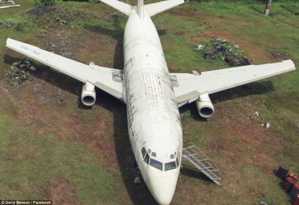  Another travel vlogger Josh, from Exploring with Josh, visited the airliner in 2016. 'I have no idea how they got this plane to just sit here, but it’s here,' Josh says in the video